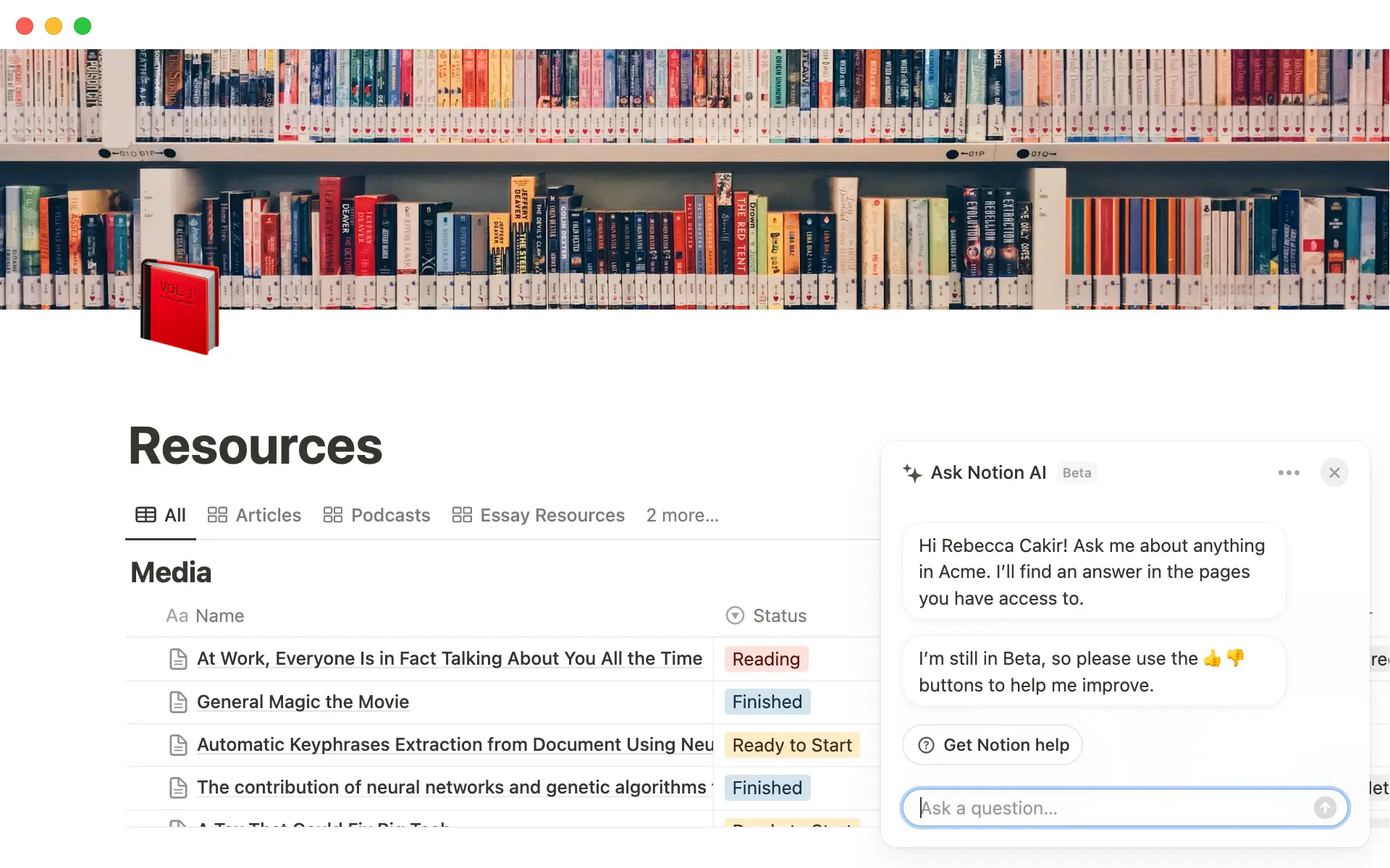 Click the sparkle in the bottom right to open Q&A. Alternatively, find Q&A in the search menu.