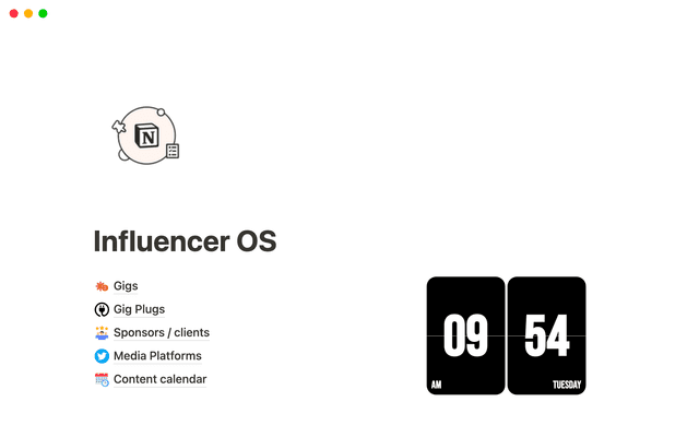 Social media Influencer template