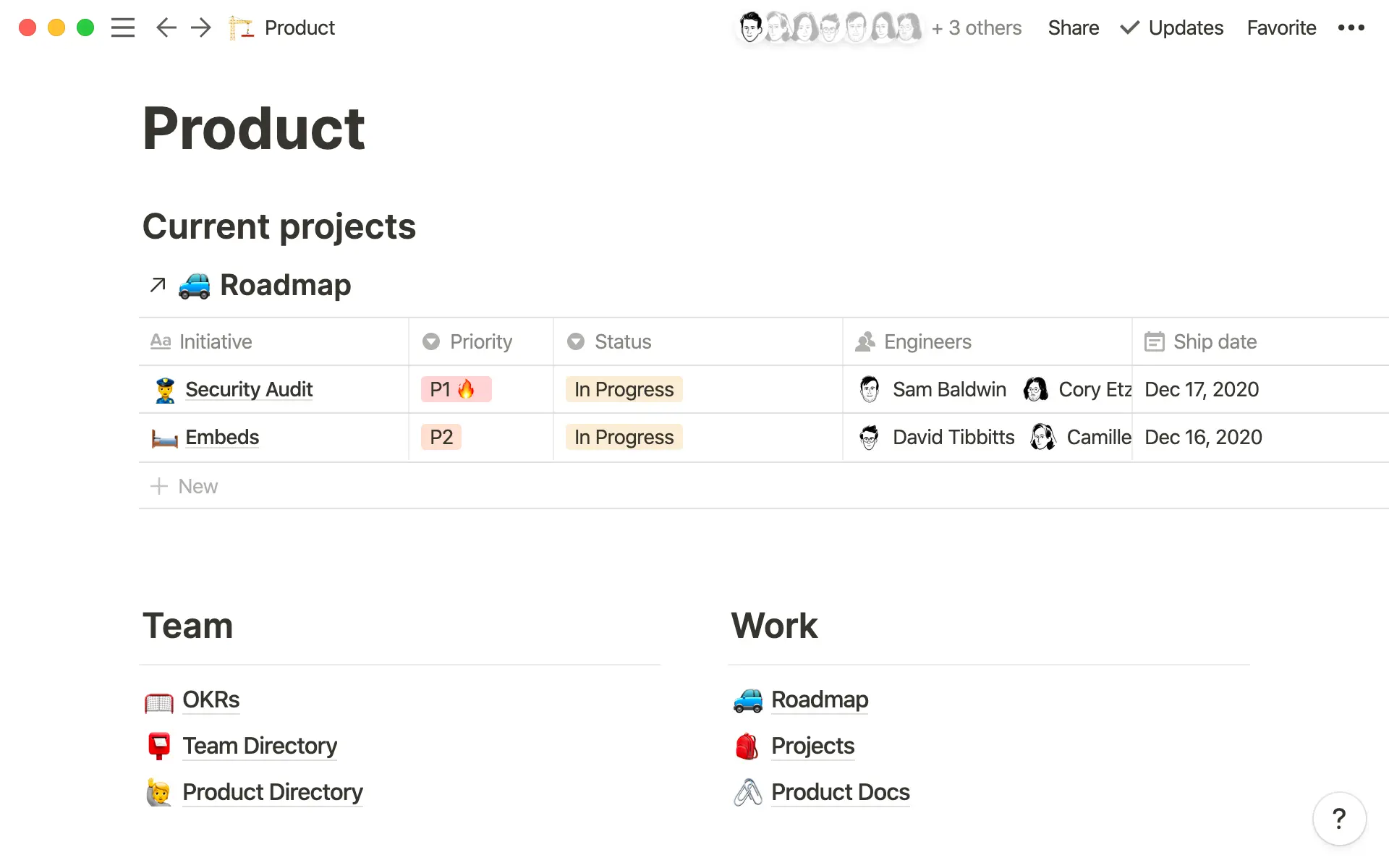 Linking a view of your Roadmap in your team’s wiki builds transparency on your team.