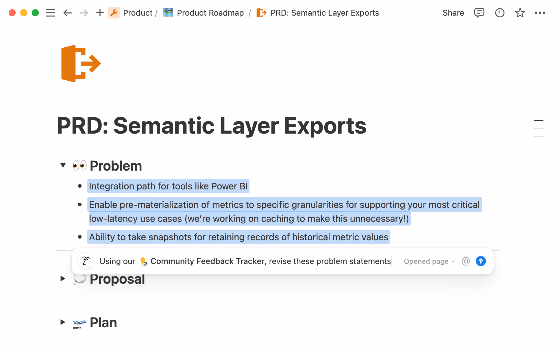 dbt Labs PRD with Notion AI