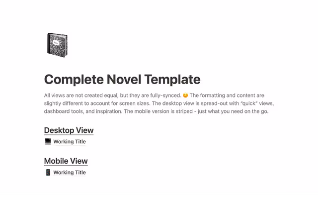 Complete Novel Template