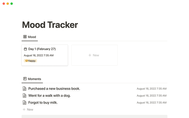 Mood tracker