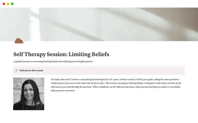Self Therapy Session Journal | Limiting Beliefs