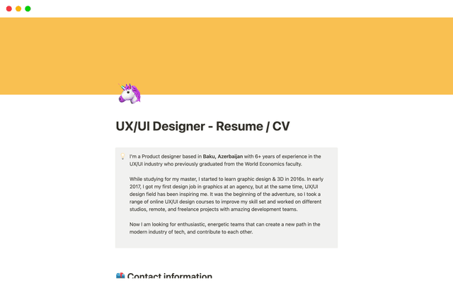 Product Designer - Resume Template
