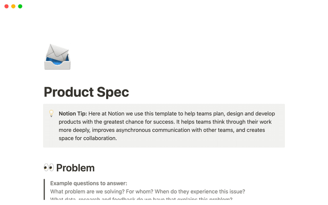 Product Spec